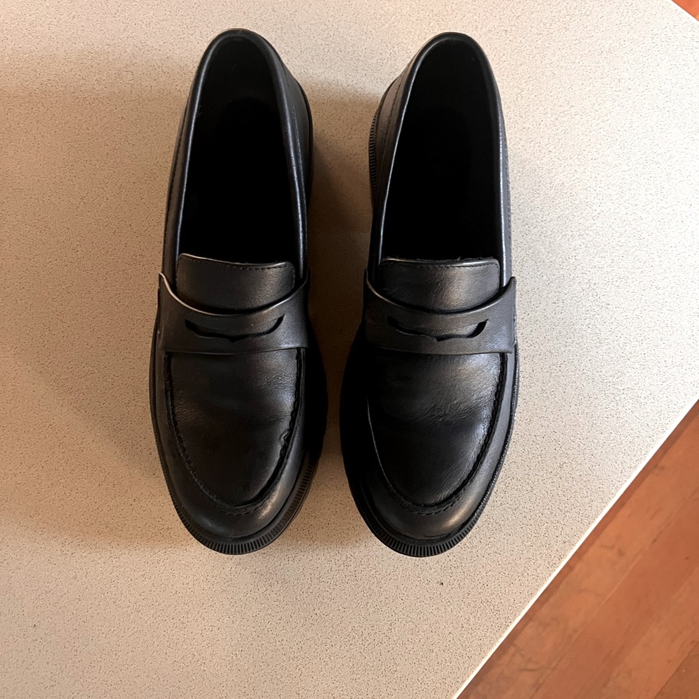 Women’s platform leather chunky loafer/ platform oxford